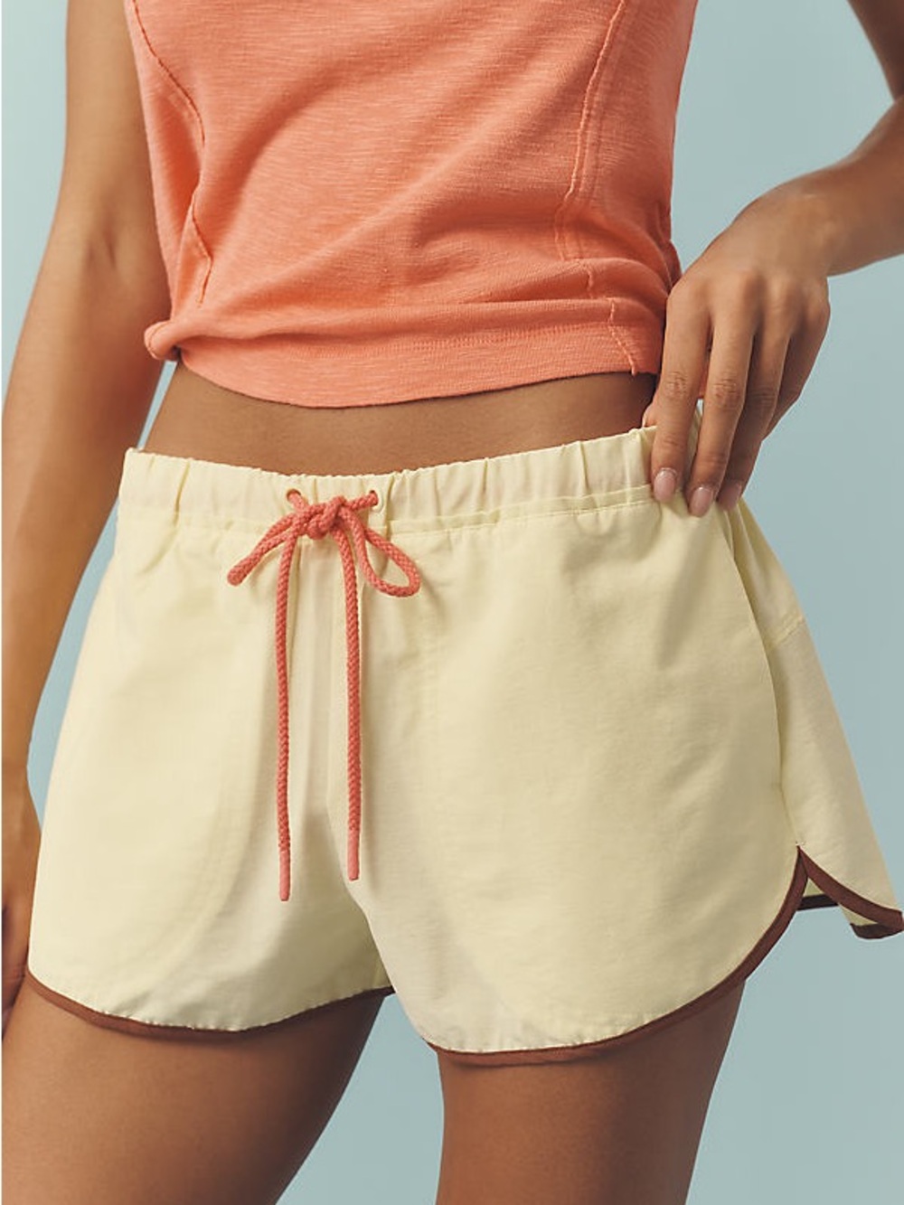 Anthropologie Daily Practice Casual Drawstring Women’s Shorts in Pale Yellow